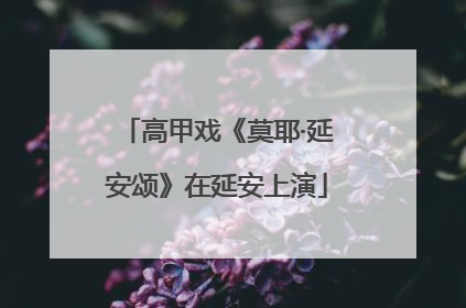 高甲戏《莫耶·延安颂》在延安上演